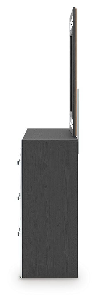 Zuraleus Black Queen Panel Bed, Dresser, Mirror and Nightstand - PCB3380B19