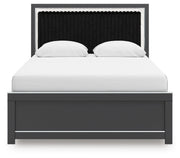 Zuraleus Black Queen Upholstered Panel Bed - PCB3380B6