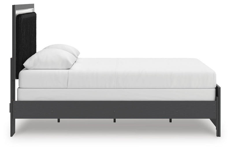 Zuraleus Black Queen Upholstered Panel Bed - PCB3380B6