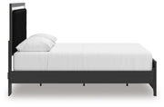 Zuraleus Black Queen Upholstered Panel Platform Bed - PCB3380B2