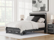 Zuraleus Black Queen Upholstered Panel Platform Storage Bed - PCB3380B4