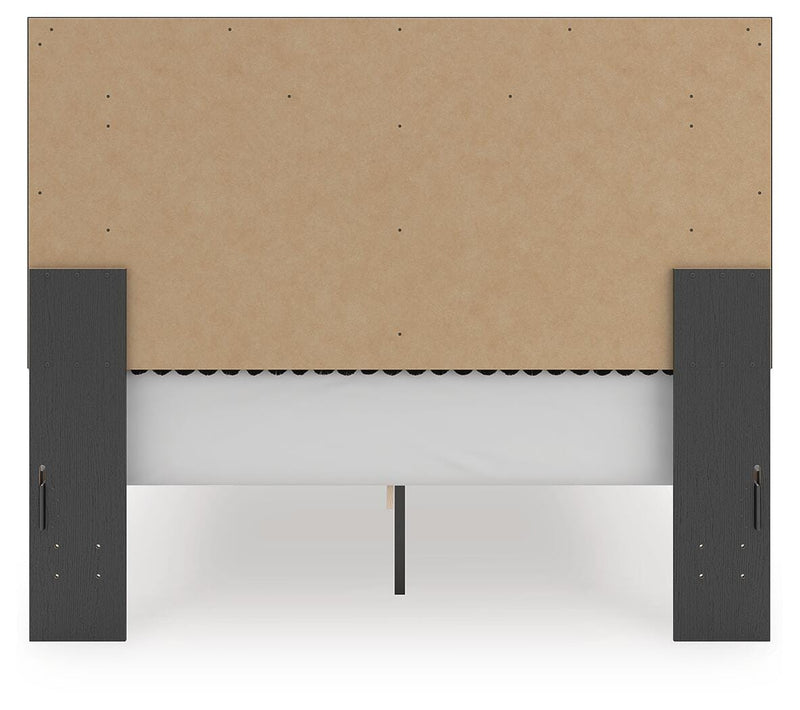 Zuraleus Black Queen Upholstered Panel Platform Storage Bed - PCB3380B4
