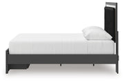 Zuraleus Black Queen Upholstered Panel Platform Storage Bed - PCB3380B4