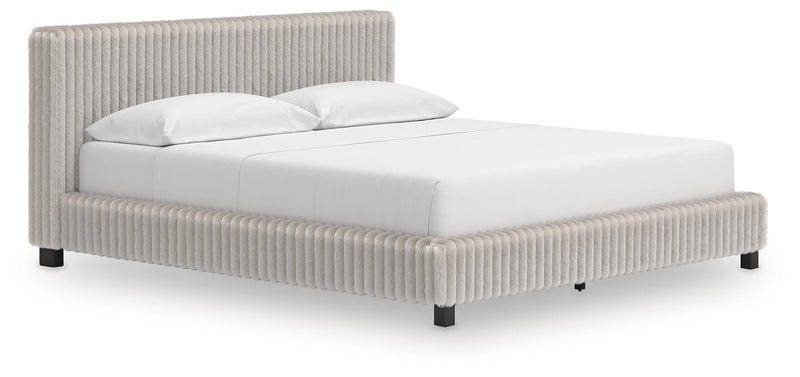 Zuraleus California King Upholstered Bed, Chest and  Nightstand in White - PKG022857
