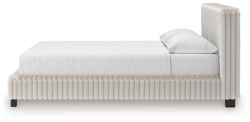 Zuraleus California King Upholstered Bed, Chest and  Nightstand in White - PKG022857