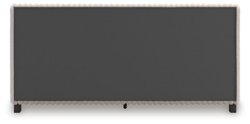 Zuraleus California King Upholstered Bed, Dresser and Nightstand in White - PKG022862