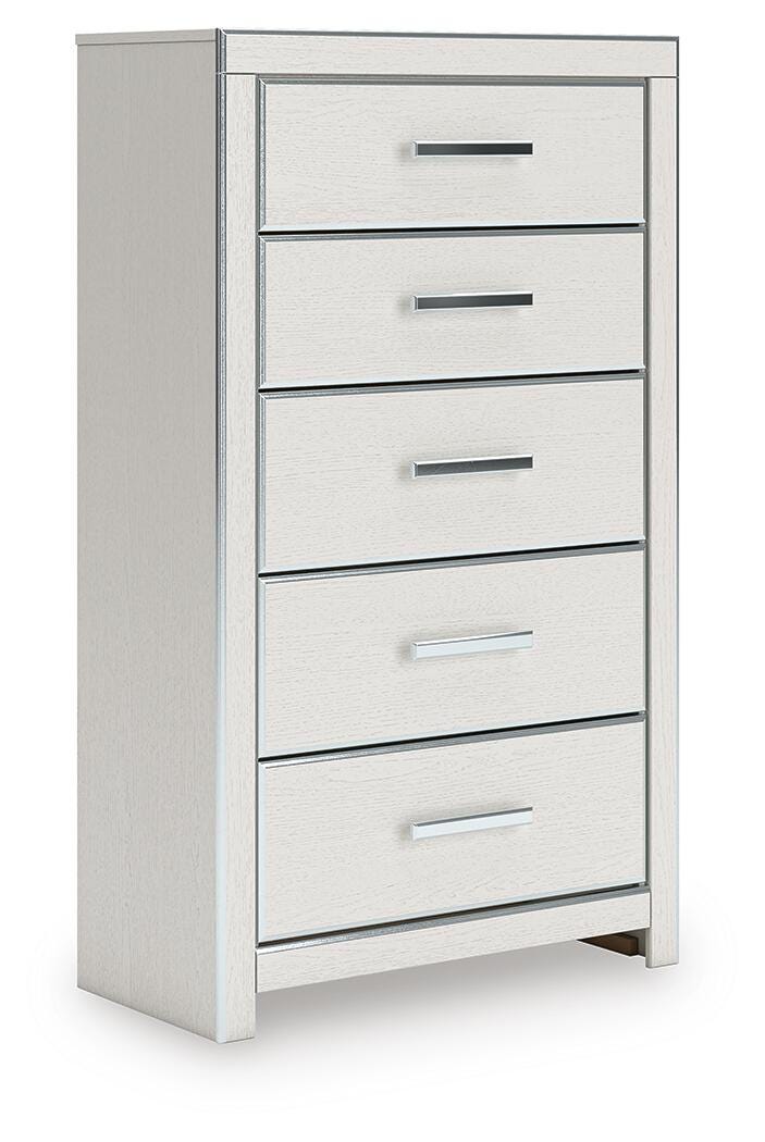 Zuraleus King Upholstered Bed, Dresser and Chest in White - PKG022848