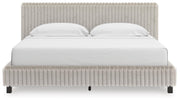 Zuraleus King Upholstered Bed, Dresser, Mirror and Nightstand in White - PKG022850