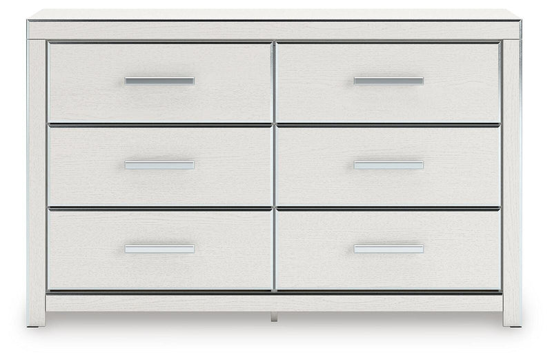 Zuraleus King Upholstered Panel Bed, Dresser and Nightstand in White - PKG022838