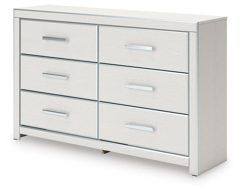 Zuraleus King Upholstered Panel Bed, Dresser and Nightstand in White - PKG022838