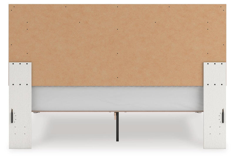 Zuraleus King Upholstered Panel Platform Bed, Dresser and Chest in White - PKG022816