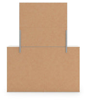 Zuraleus King Upholstered Panel Platform Bed, Dresser, Mirror, Chest and Nightstand in White - PKG022820
