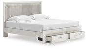 Zuraleus King Upholstered Panel Platform Storage Bed, Dresser and Chest in White - PKG022824