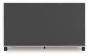 Zuraleus Queen Upholstered Bed, Dresser, Mirror and Chest in White - PKG022843