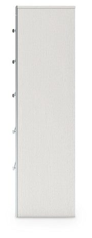 Zuraleus Queen Upholstered Panel Bed, Dresser and Chest in White - PKG022808