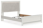 Zuraleus Queen Upholstered Panel Bed, Dresser, Mirror and Chest in White - PKG022811