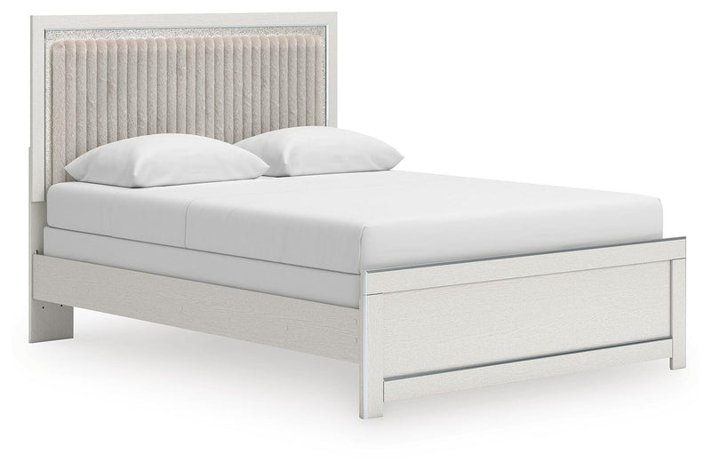 Zuraleus Queen Upholstered Panel Bed, Dresser, Mirror and Nightstand - PCB3381B16