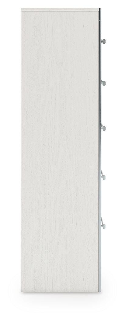 Zuraleus Queen Upholstered Panel Bed, Dresser, Mirror, Chest and Nightstand in White - PKG022812