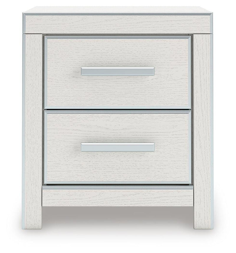 Zuraleus Queen Upholstered Panel Bed, Dresser, Mirror, Chest and Nightstand in White - PKG022812