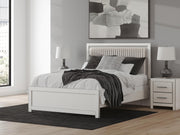 Zuraleus Queen Upholstered Panel Bed, Dresser, Mirror, Chest and Nightstand in White - PKG022812
