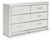 Zuraleus Queen Upholstered Panel Platform Bed, Dresser and Chest in White - PKG022792