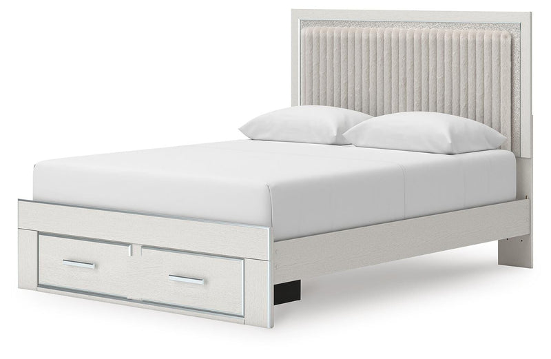 Zuraleus Queen Upholstered Panel Platform Storage Bed, Chest and  Nightstand in White - PKG022801