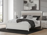 Zuraleus White King Upholstered Panel Platform Bed - PCB3381B8