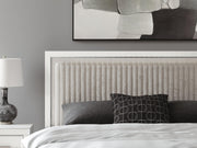 Zuraleus White King Upholstered Panel Platform Bed - PCB3381B8
