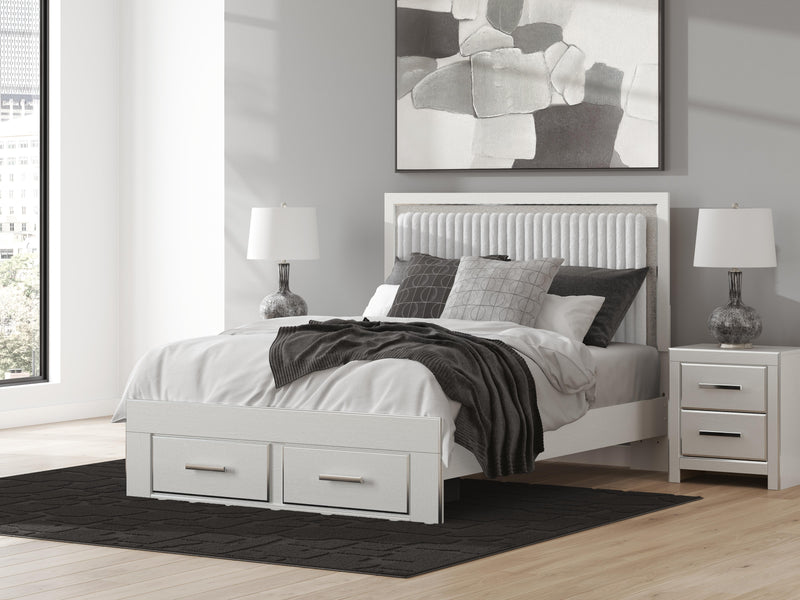 Zuraleus White Queen Storage Bed, Dresser, Mirror and Nightstand - PCB3381B15
