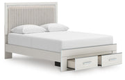 Zuraleus White Queen Storage Bed, Dresser, Mirror and Nightstand - PCB3381B15