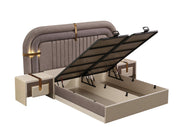 Zurich Bedroom (Bed With Headboard & Dresser With Mirror & Bench & Ottoman & 2 Nightstand & Wardrobe) - King - 120-ZUR-KB-SET-1