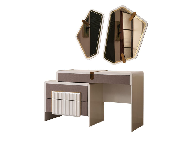 Zurich Bedroom (Bed With Headboard & Dresser With Mirror & Bench & Ottoman & 2 Nightstand & Wardrobe) - Queen - 120-ZUR-QB-SET-1