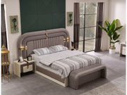 Zurich Bedroom (Bed With Headboard & Dresser With Mirror & Bench & Ottoman & 2 Nightstand & Wardrobe) - Queen - 120-ZUR-QB-SET-1